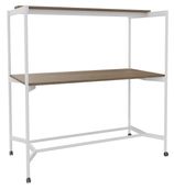 Table Coworking ELKI - L180 - plateau imitation noyer - pied blanc