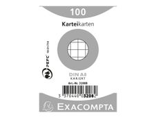 Exacompta - Fiches Bristol - A8 - blanc - petits carreaux (pack de 100)