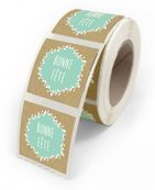 Etiquettes Bonne fête naturel 4x3,5cm - rouleau de 500