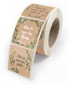 Etiquettes végétal fleur 4x3,5cm - rouleau de 500 4 modèles assortis