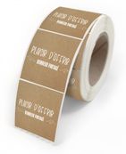 Etiquettes plaisir d offrir naturel 4x3,5cm - rouleau de 500