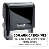 Tampon personnalisé avec 4 lignes - zone d'impression 47 x 18 mm - Trodat Printy 4912 noir