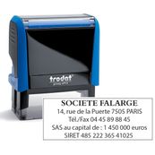 Tampon personnalisé avec 5 lignes - zone d'impression 58 x 22 mm - Trodat Printy 4913 bleu