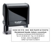 Tampon personnalisé avec 7 lignes de texte - zone d'impression 70 x 25 mm - Trodat Printy 4915 Noir