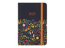Oberthur Anahita - Agenda - 2025 - semainier - mini - 100 x 150 mm - 128 pages -  blanc - countryside -  noire
