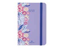 Oberthur Anahita - Agenda - 2025 - semainier - mini - 100 x 150 mm - 128 pages -  blanc - floral lilac -  violette