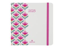 Oberthur Anahita - Agenda - 2025 - semainier - carré - 165 x 165 mm - 128 pages -  blanc - rétro -  rose