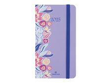 Oberthur Anahita - Agenda - 2025 - semainier - poche - 95 x 175 mm - 128 pages -  blanc - floral lilac -  violette 