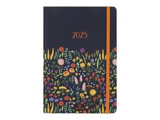 Oberthur Anahita - Agenda - 2025 - semainier - moyen - 170 x 245 mm - 128 pages -  blanc - countryside -  noire