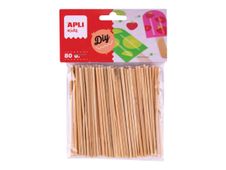 APLI kids - 80 mini batonnets ronds en bois - 100 x 5 mm - pour travaux manuels