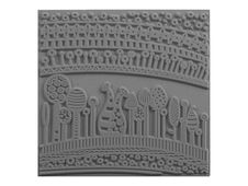 Cernit - Plaque de gaufrage - carré - harmony - 9 x 9 cm - gris - vulcanized rubber