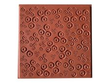Cernit - Plaque de gaufrage - carré - contemporary clovers - 9 x 9 cm - brun - vulcanized rubber