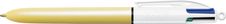 BIC 4 Couleurs Pearl - Stylo à bille 4 couleurs - corps jaune