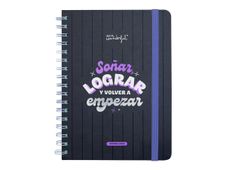 Mr. Wonderful Wonder - Agenda - 2025 - vista de la semana - encuadernado de alambre - 156 x 221 mm - 160 páginas - soñar lograr y volvar a empezar - multicolor