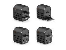 PRESTICO AC4 - Adaptateur pour prise d'alimentation avec adaptateur de charge USB pour USB, 24 pin USB-C (F) - CA 100-240 V - Prise en charge de Power Delivery