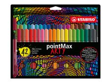 STABILO pointMax ARTY - Feutre - couleurs assorties - encre à l'eau - 0.8 mm - moyen (pack de 42)