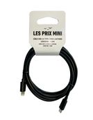 Cable USB 2.0 Type-C/lightning - 1,5 m - noir - LES PRIX MINI