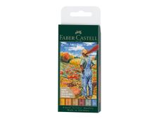 Faber-Castell PITT Artist Pen Harvest - Set de stylos pinceaux - permanent - pour toile - encre indienne - 6 pièces