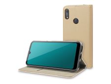 JAYM - Étui à rabat pour téléphone portable - faux cuir polyuréthane - or