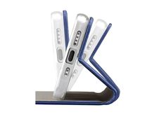 JAYM - Étui à rabat pour téléphone portable - imitation cuir - bleu