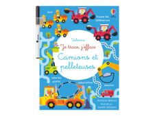 Camions et pelleteuses - Je trace, j'efface - par Robson Kirsteen - livre d'activités