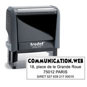 Tampon personnalisé avec 4 lignes - zone d'impression 47 x 18 mm - Trodat Printy 4912 gris