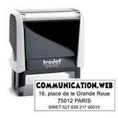 Tampon personnalisé avec 4 lignes - zone d'impression 47 x 18 mm - Trodat Printy 4912 blanc