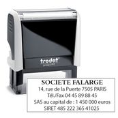 Tampon personnalisé avec 5 lignes - zone d'impression 58 x 22 mm - Trodat Printy 4913 blanc