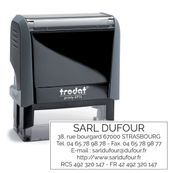 Tampon personnalisé avec 6 lignes - zone d'impression 64 x 26 mm - Trodat Printy 4914 gris