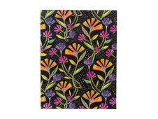 Paperblanks Flexis Laurel Burch Collection Playful Creations - Cahier de notes - reliure piquée - ultra - 170 x 225 mm - 88 feuilles / 176 pages - ligné - wild flowers - noir