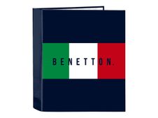 BENETTON - Archivador de anillas - ancho de la espina: 60 mm - Folio - para 270 x 330 mm - bandera