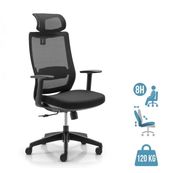 Fauteuil de bureau CASSIOPEA - accoudoirs - appuie-tête - noir