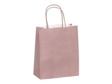 50 Sacs cadeau kraft - poignées torsadées - 35 cm x 14 cm x 41 cm - rose poudré