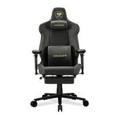 Fauteuil gamer ARMOR EVO M - accoudoirs réglables - appui-tête intégré - noir et or