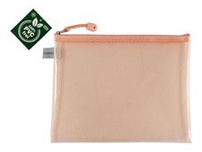 FolderSys - Valisette à fermeture éclair - pour documents, pens, tools - pour A5 (148 x 210 mm) - transparent pastel apricot