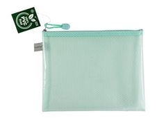 FolderSys - Valisette à fermeture éclair - pour A5 (148 x 210 mm) - vert pastel transparent