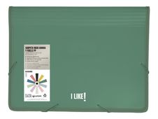 Grafoplas MAXI I Like! - Cartera de documentos - ancho de la espina: 80 mm - para A4 Plus, Folio - verde oscuro