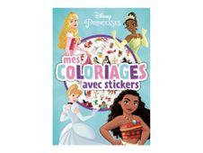 DISNEY - Mes coloriages avec stickers - Princesses - livre à colorier