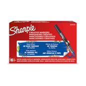 SHARPIE CREATIVE MARKERS feutres acrylique - Pointe pinceau - Bleu - Lot de 6