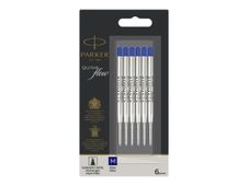 Parker QUINKflow - Recharge - bleu - encre pigmentée - moyen (pack de 6)