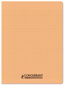 Conquérant Classique - Cahier polypro - 24 x 32 cm - 48 pages - grands carreaux (Seyes) - abricot