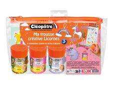 Cléopâtre My Creative - Kit de décorations avec 6 suspensions en carton épais à décorer - licornes