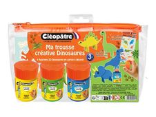Cléopâtre My Creative - Kit de décorations avec 4 figurines 3D en carton épais à décorer - dinosaures