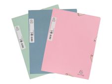 Exacompta - Chemises à Élastiques 3 Rabats - Carton Recyclé 400g/m² - Autentik - Couleurs Assorties