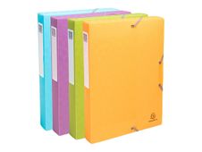 Exacompta -Boîte de Classement Dos 40mm - Polypropylène Recyclé Pop'N Co - Couleurs Assorties