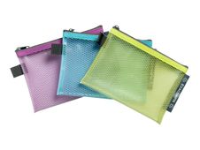 Exacompta Pop'N Co - Pochette à fermeture éclair - pour A6 (105 x 148 mm) - citron vert, cyan, lilas