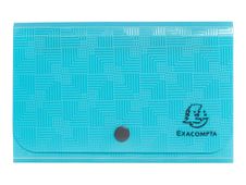 Exacompta Pop'N Co - Trieur à soufflet - 6 compartiments - 180 x 110 mm - à onglets - cyan