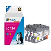 Cartouche compatible Brother LC424 - Pack de 4 - noir, cyan, magenta, jaune - G&G