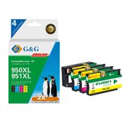Cartouche compatible HP 950XL/951XL - Pack de 4 - noir, cyan, magenta, jaune - G&G