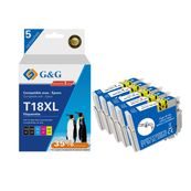 Cartouche compatible Epson 18XL Pâquerette - Pack de 4 - noir, cyan, magenta, jaune - G&G